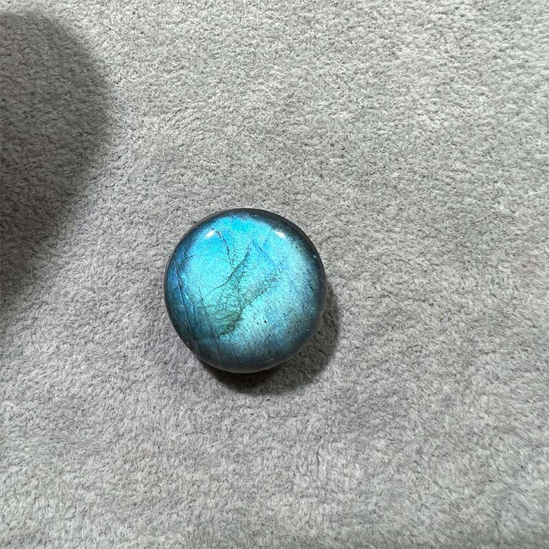Buddha Stones Natural Round Labradorite Healing Figurine Decoration - Round 2.5*0.6cm - image 0
