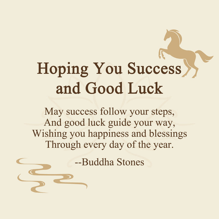 Buddha Stones "Hoping You Success and Good Luck" Mini Year of the Horse Lotus Ebony Linden Wood Green Sandalwood Decoration Includes Gift Message Card - image 2