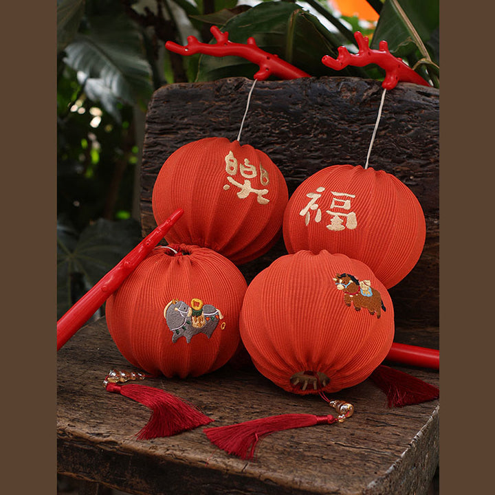 Buddha Stones Year Of The Horse Red String Fu Character Embroidery Strength Hanging Decoration - image 16