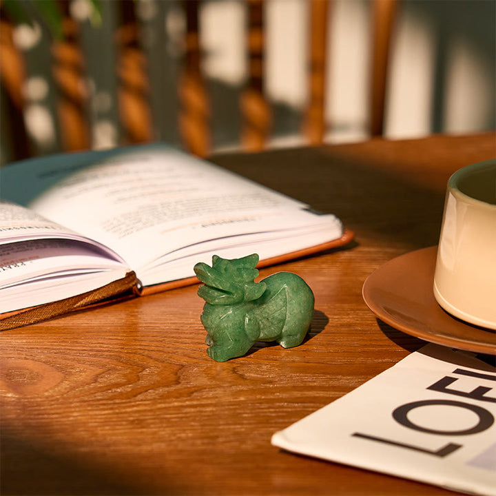 Buddha Stones "Choose Wisely" Natural Small PiXiu Green Aventurine Luck Decoration Includes Gift Message Card - image 17