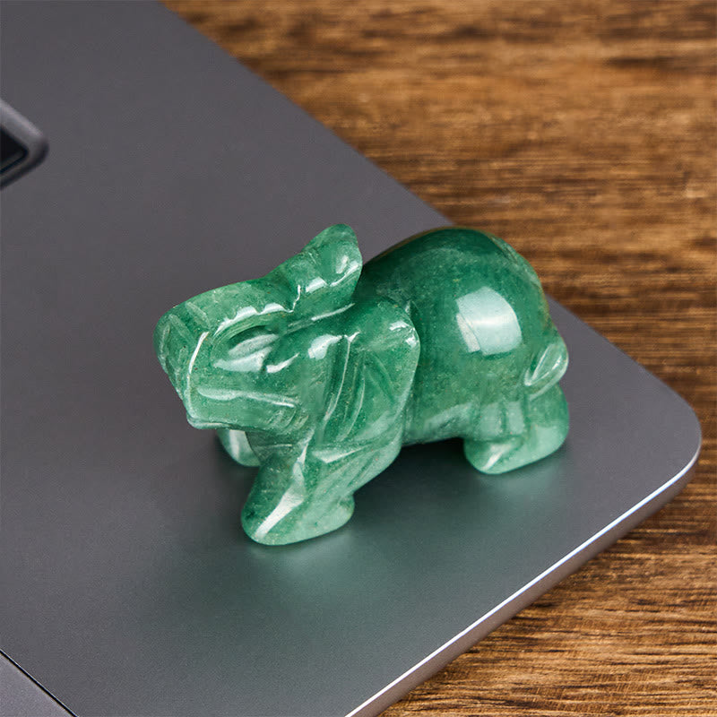 Buddha Stones ''May Blessings Walk With You'' Natural Small Elephant Amazonite Amethyst Jade Black Obsidian Stone Decoration Includes Gift Message Card - image 51