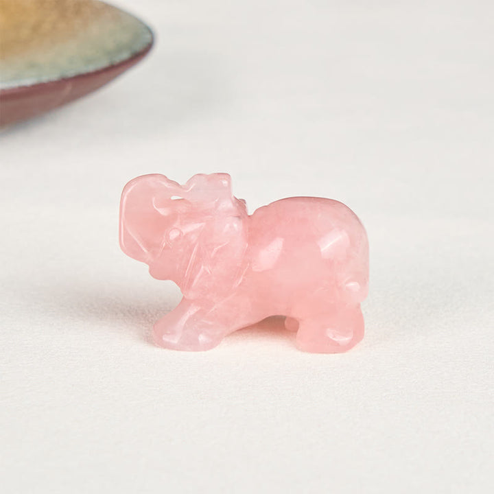 Buddha Stones ''May Blessings Walk With You'' Natural Small Elephant Amazonite Amethyst Jade Black Obsidian Stone Decoration Includes Gift Message Card - image 39