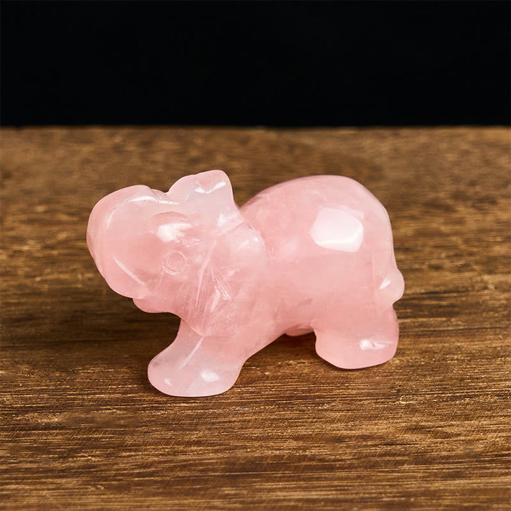 Buddha Stones ''May Blessings Walk With You'' Natural Small Elephant Amazonite Amethyst Jade Black Obsidian Stone Decoration Includes Gift Message Card - image 41