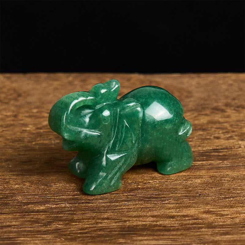 Buddha Stones ''May Blessings Walk With You'' Natural Small Elephant Amazonite Amethyst Jade Black Obsidian Stone Decoration Includes Gift Message Card - image 50