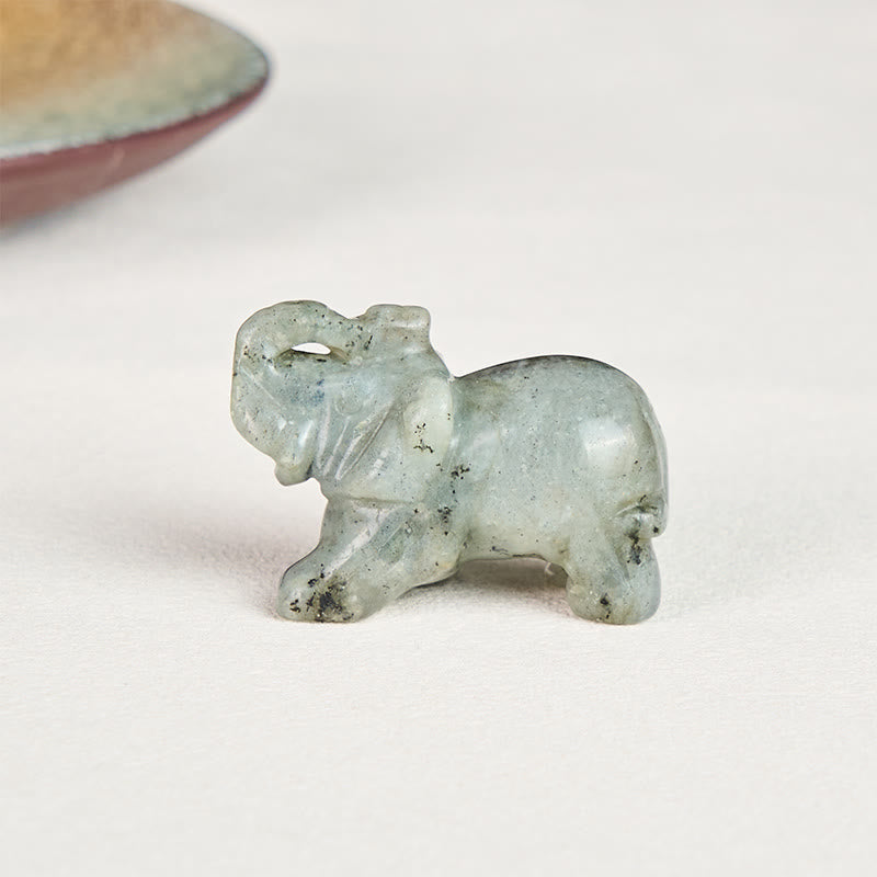 Buddha Stones ''May Blessings Walk With You'' Natural Small Elephant Amazonite Amethyst Jade Black Obsidian Stone Decoration Includes Gift Message Card - image 75