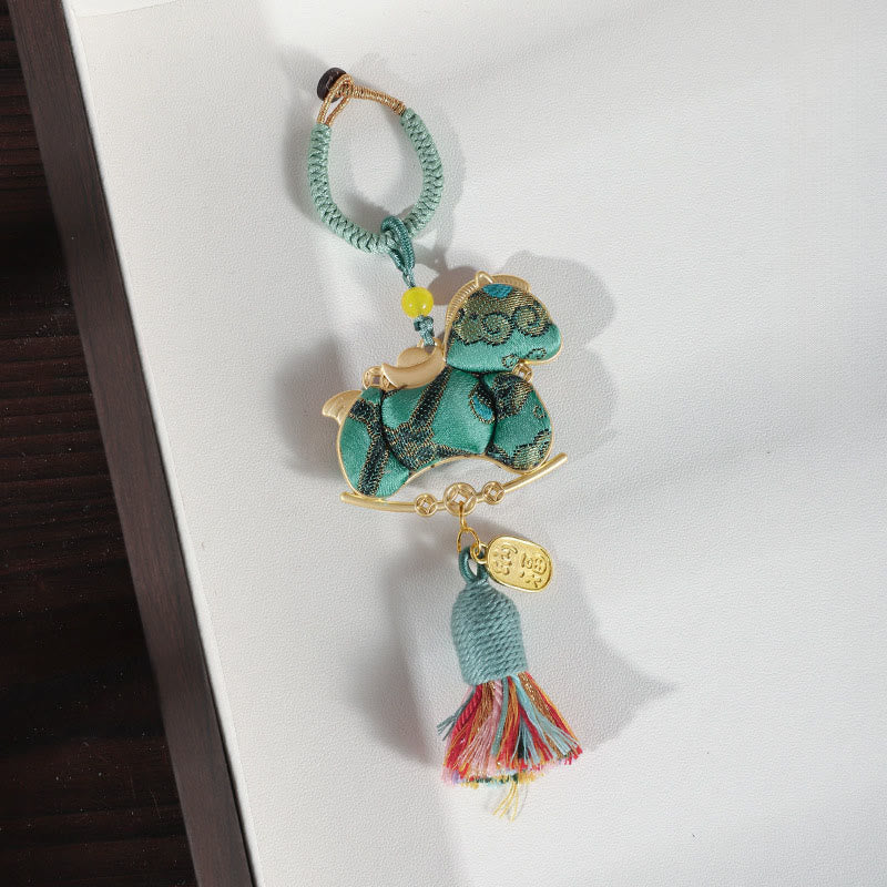 Buddha Stones Year Of The Horse Red String Embroidery Connection Hanging Decoration - Green Horse - image 13