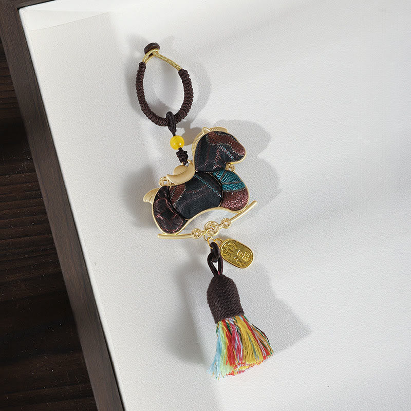 Buddha Stones Year Of The Horse Red String Embroidery Connection Hanging Decoration - Black Horse - image 15