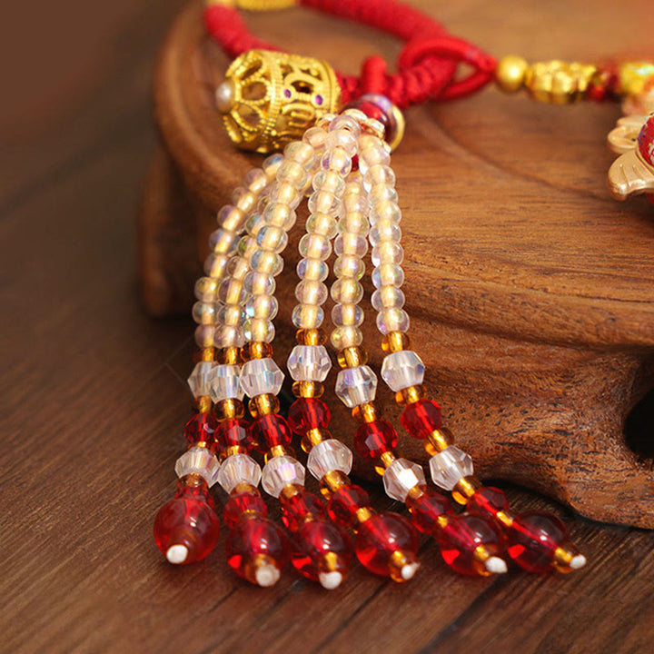 Buddha Stones Year Of The Horse Embroidery Prosperity Key Chain - image 3