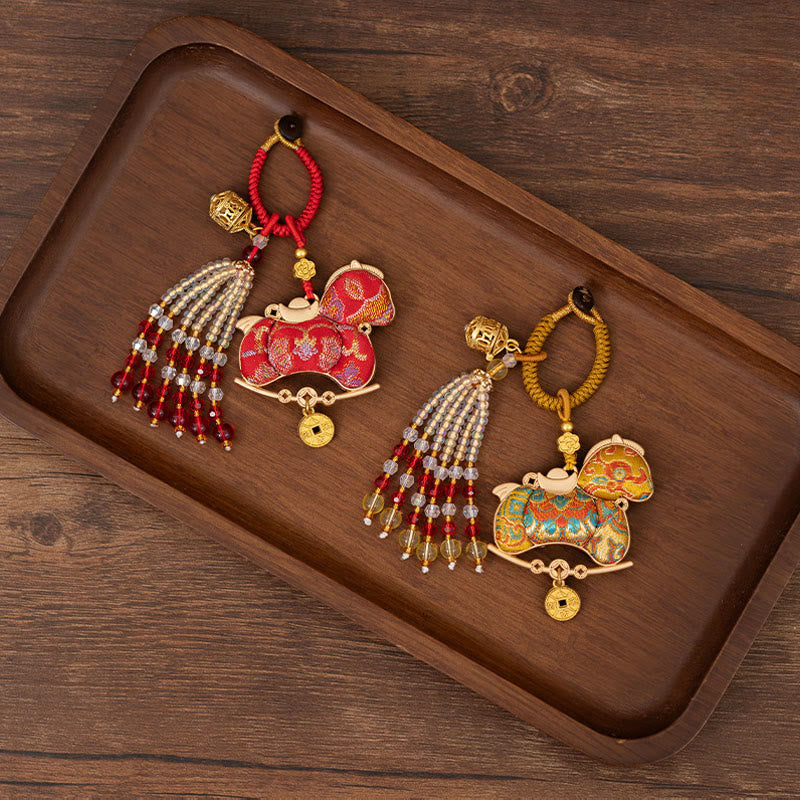 Buddha Stones Year Of The Horse Embroidery Prosperity Key Chain - image 10