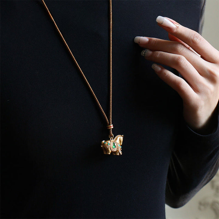 Buddha Stones Year Of The Horse Copper Brass Balance Necklace Pendants - image 3