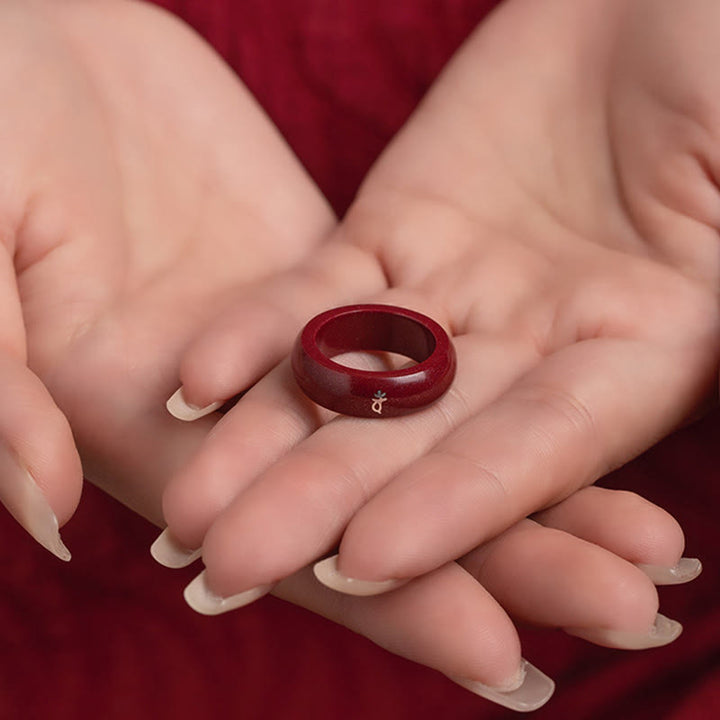 Buddha Stones Chinese Zodiac Year Of The Horse Cinnabar Blessing Ring - image 17