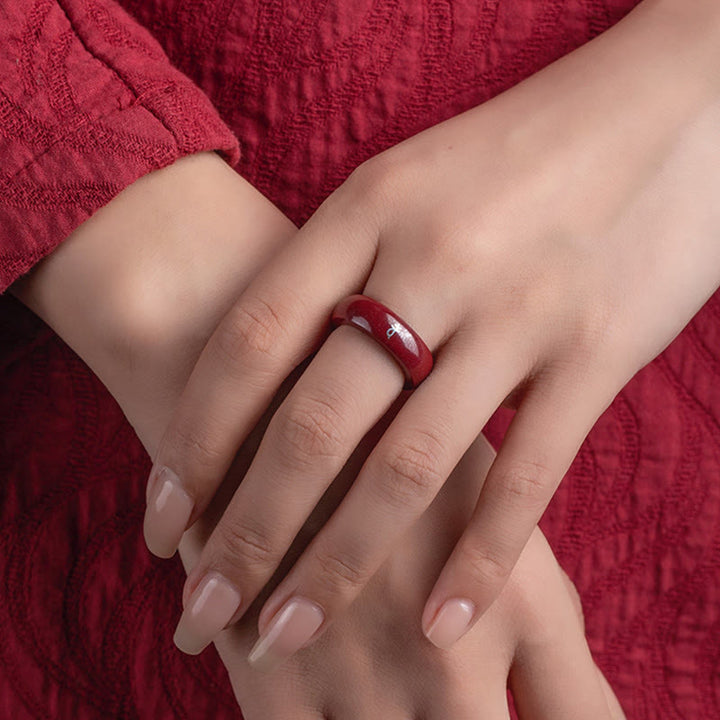 Buddha Stones Chinese Zodiac Year Of The Horse Cinnabar Blessing Ring - image 16