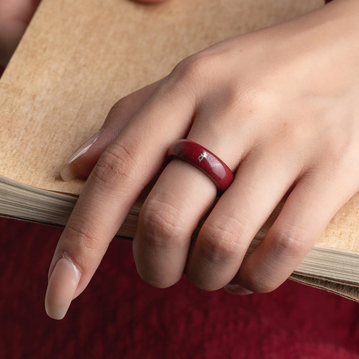 Buddha Stones Chinese Zodiac Year Of The Horse Cinnabar Blessing Ring - image 14