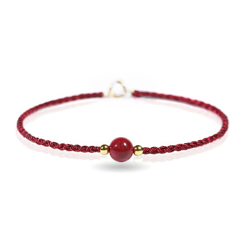 Buddha Stones Cinnabar Red String Blessing Keep Away Evil Spirits Bracelet - DarkRed String(Wrist Circumference: 14-15 cm) - image 5