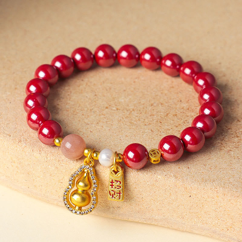 Buddha Stones Cinnabar Blessing Attract Fortune Bracelet - Red Cinnabar(Wrist Circumference: 14-15 cm) - image 6