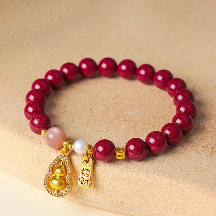 Buddha Stones Cinnabar Blessing Attract Fortune Bracelet - Cinnabar(Wrist Circumference: 14-15 cm) - image 0