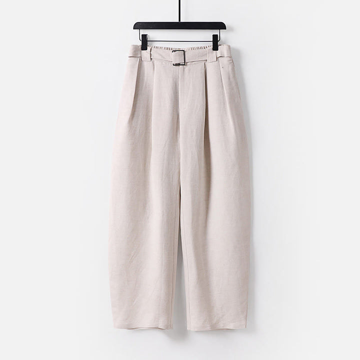 Buddha Stones Summer Zipper Elastic Waist Design Men's Cotton Linen Wide Leg Pants With Pockets - Linen - US/UK/AU54，EU64 (9XL) - image 0