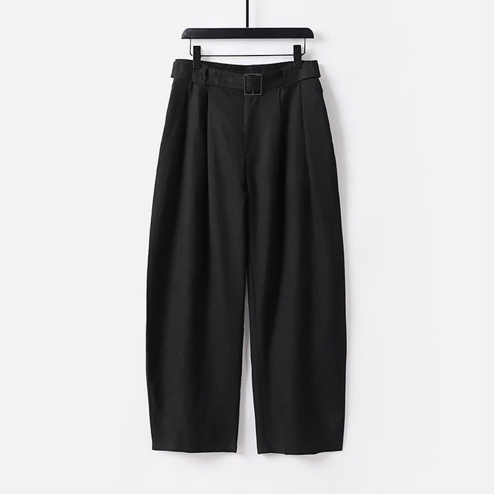 Buddha Stones Summer Zipper Elastic Waist Design Men's Cotton Linen Wide Leg Pants With Pockets - Black - US/UK/AU54，EU64 (9XL) - image 9