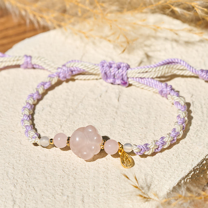 Buddha Stones Pink Crystal Cat Warmth Love Bracelet - image 1