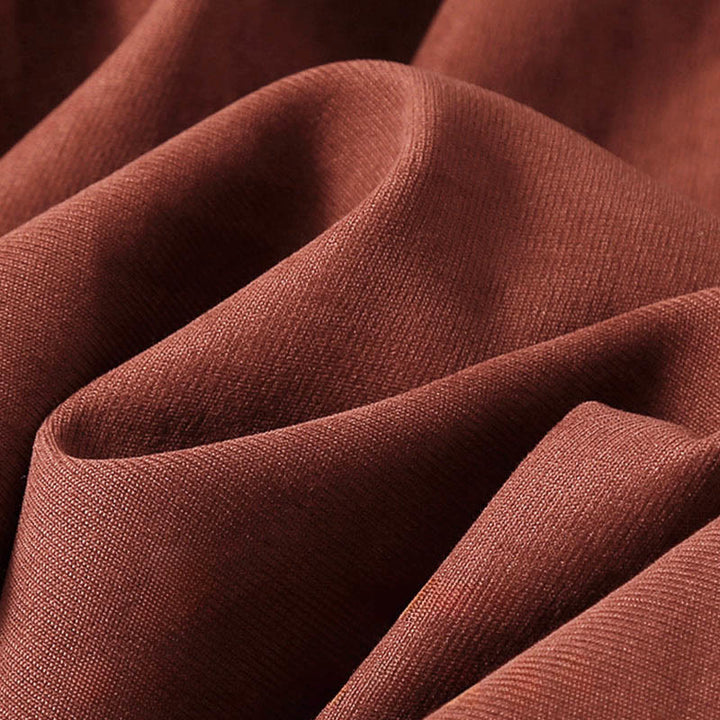 Buddha Stones Fall Solid Color Buttons Down Lace-up Design Long Sleeve Midi Dress With Pockets - image 11