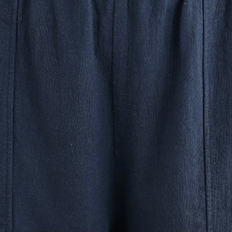 Buddha Stones Solid Color Cotton Linen Women's Straight Leg Pants With Pockets - image 27