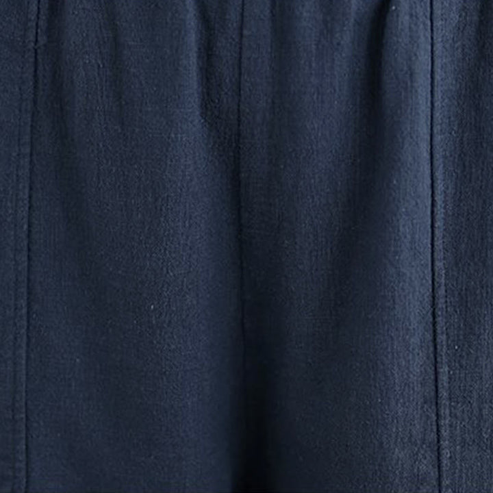 Buddha Stones Solid Color Cotton Linen Women's Straight Leg Pants With Pockets - image 27