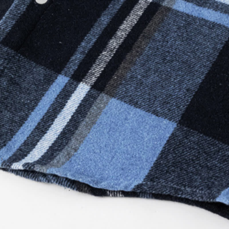 Buddha Stones Commute Multicolor Plaid Button Men's Cotton Long Sleeve Shirts With Pocket - image 9