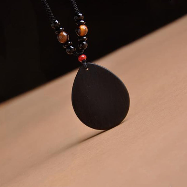 Buddha Stones Chinese Zodiac Natal Buddha Ebony Wood Tiger Eye Black Onyx Calm Necklace Pendants - image 17