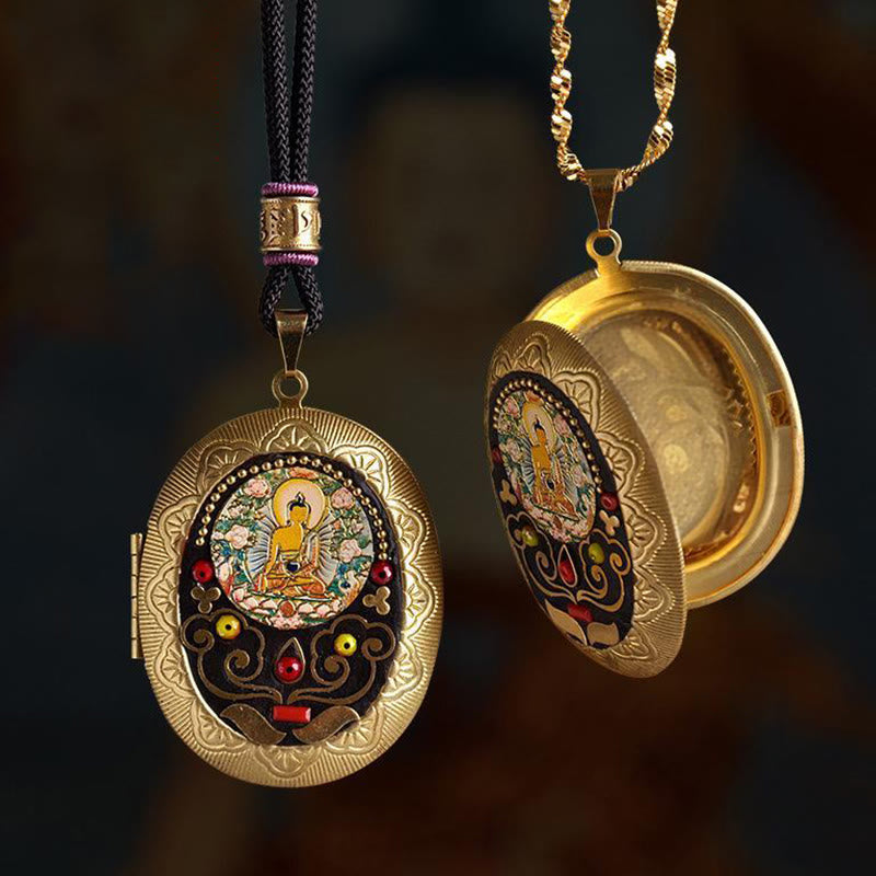 Buddha Stones Copper Kwan Yin Avalokitesvara Zakiram Wealth Pendant Necklace - image 11