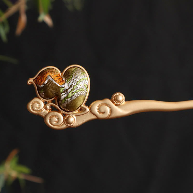 Buddha Stones Gourd Red Agate Bead Calm Confidence Hairpin - image 6