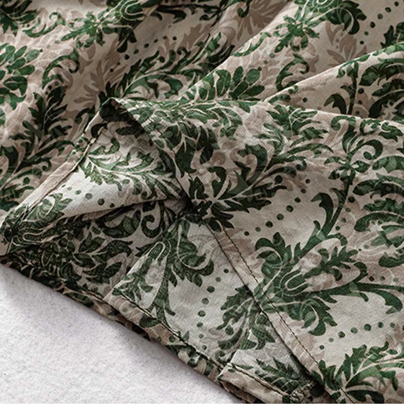 Buddha Stones Commute Summer Printing Simple Design Crew Neck Sleeveless Maxi Dress - image 8