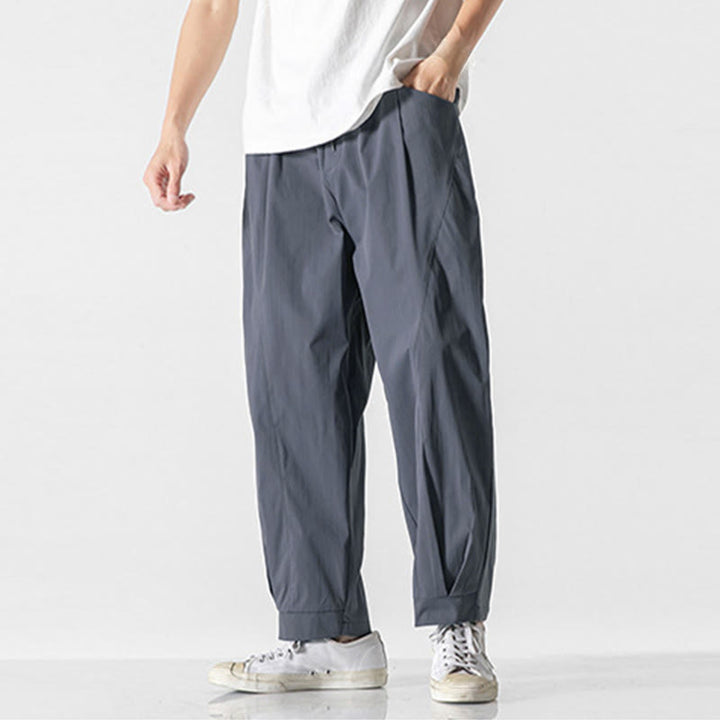 Buddha Stones Summer Solid Drawstring Ankle-Length Men's Cargo Harem Pants With Pockets - image 14