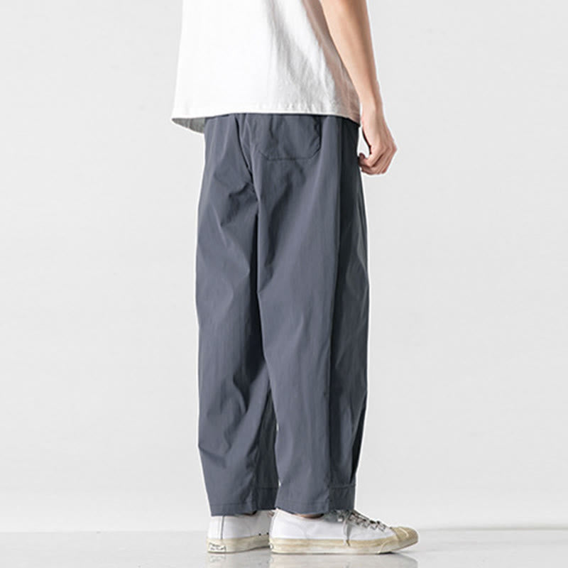 Buddha Stones Summer Solid Drawstring Ankle-Length Men's Cargo Harem Pants With Pockets - image 11