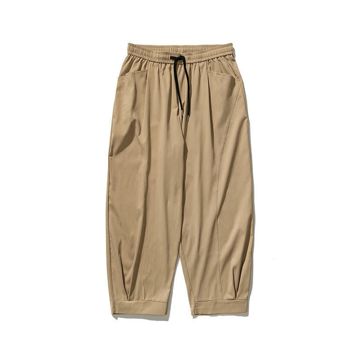 Buddha Stones Summer Solid Drawstring Ankle-Length Men's Cargo Harem Pants With Pockets - image 7