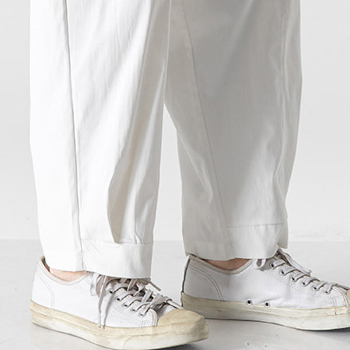 Buddha Stones Summer Solid Drawstring Ankle-Length Men's Cargo Harem Pants With Pockets - image 36