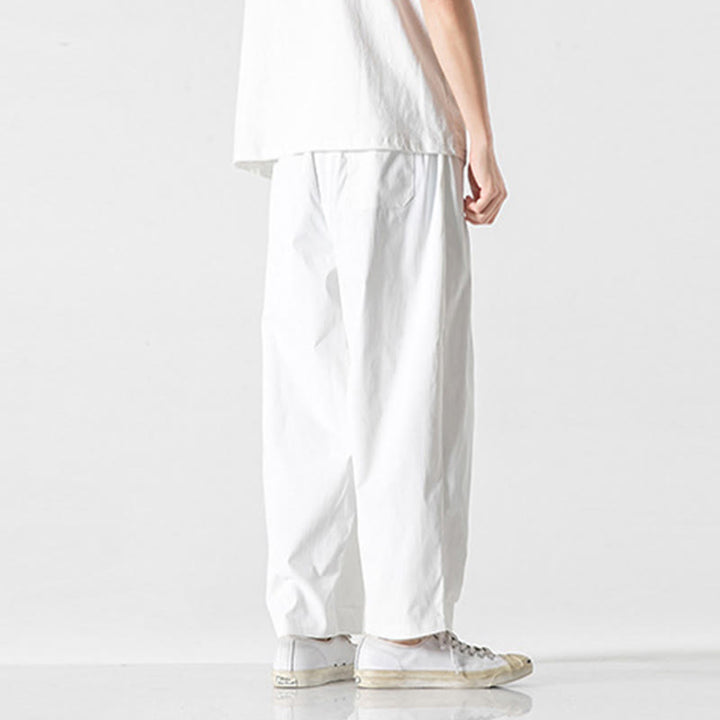 Buddha Stones Summer Solid Drawstring Ankle-Length Men's Cargo Harem Pants With Pockets - image 28