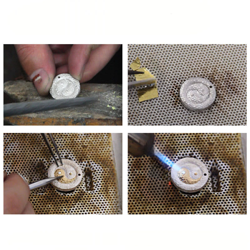 Buddha Stones 999 Sterling Silver 999 Gold Yin Yang Balance Titanium Steel Chain Necklace Pendant - image 11