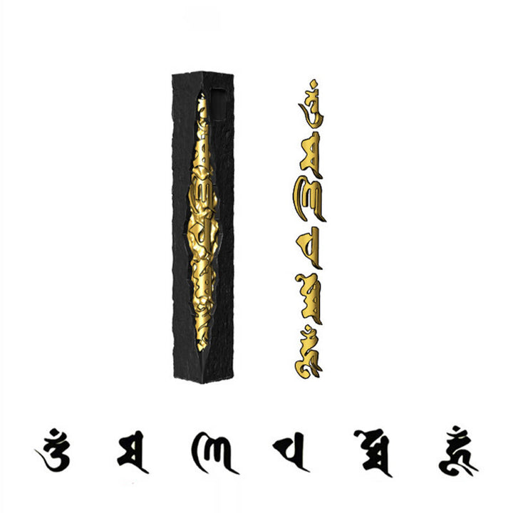 Buddha Stones 999 Sterling Silver 999 Gold Om Mani Padme Hum Wisdom Necklace Pendant - image 13