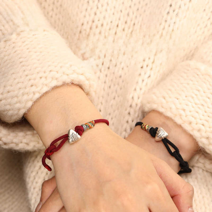 Buddha Stones 999 Sterling Silver Fu Character Zongzi Fortune Luck Rope Bracelet - image 18