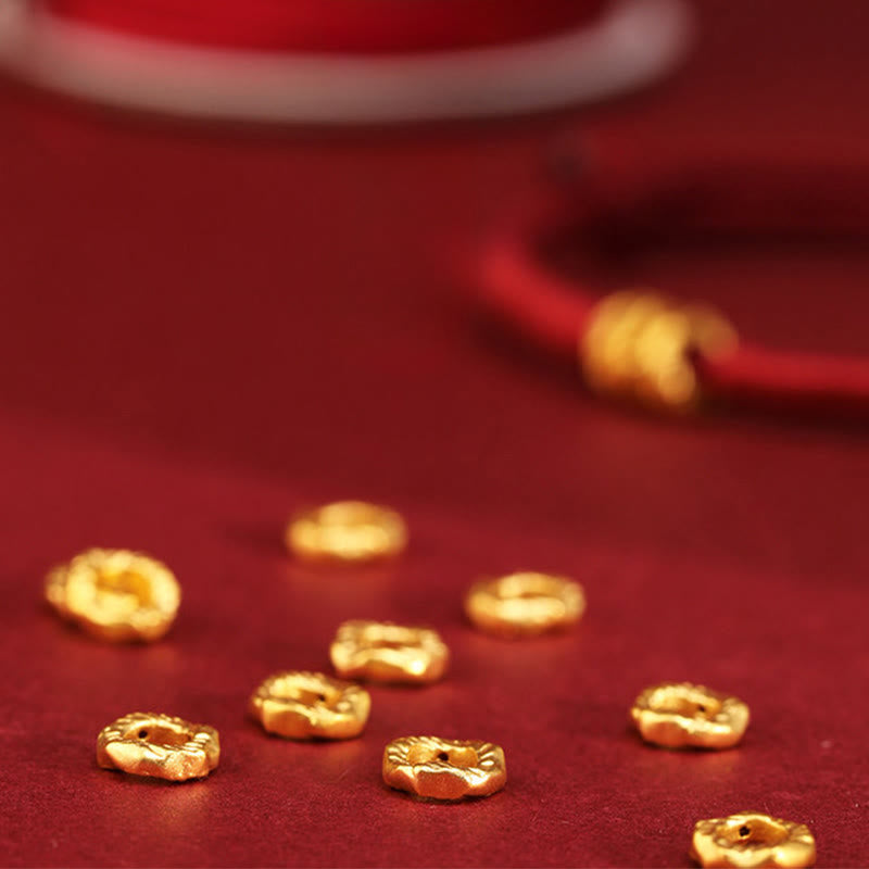 Buddha Stones 999 Gold Ring Design Handmade Luck Braided Red Rope Bracelet Anklet - image 6