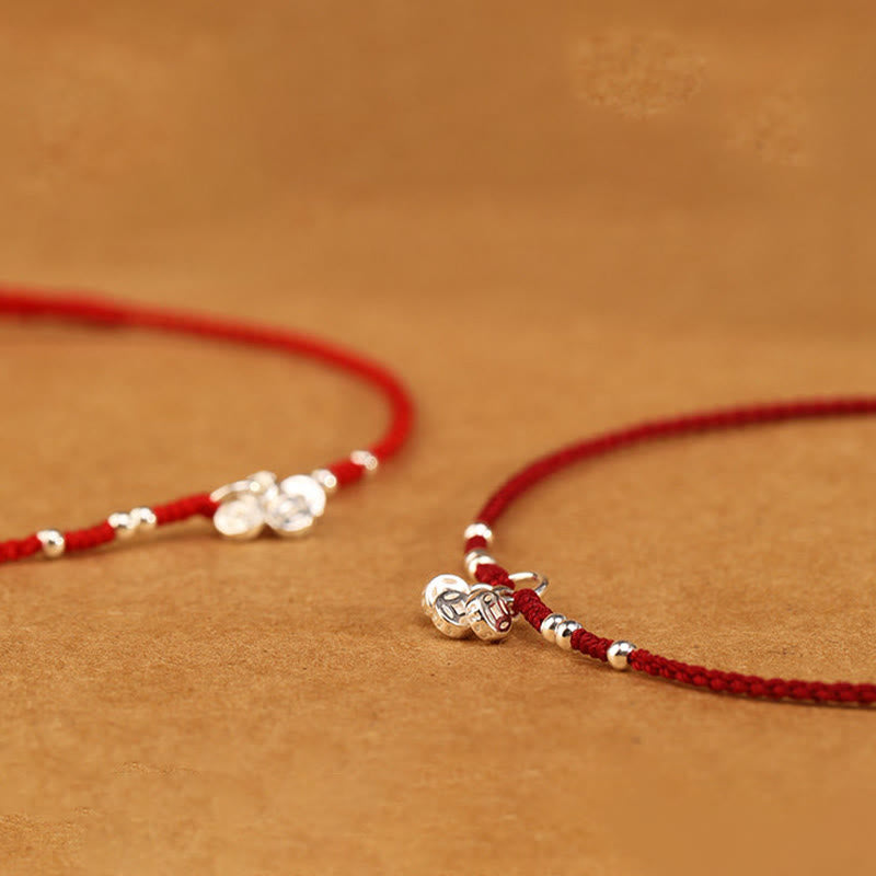 Buddha Stones Handcrafted 925 Sterling Silver Copper Coins Design Protection Strength Ultra-Thin Bracelet Anklet - image 13