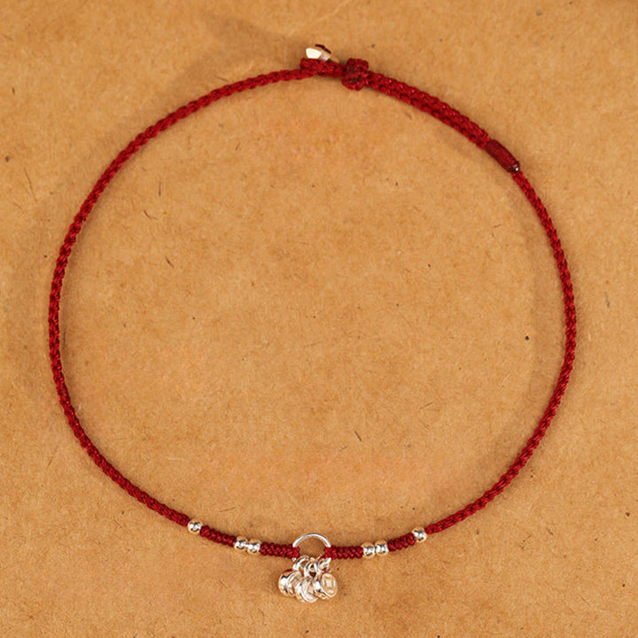 Buddha Stones Handcrafted 925 Sterling Silver Copper Coins Design Protection Strength Ultra-Thin Bracelet Anklet - image 5