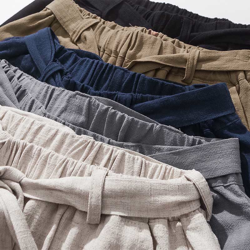 Buddha Stones Drawstring Elastic Waist Ankle-Length Men's Polyester Pants With Pockets - image 8