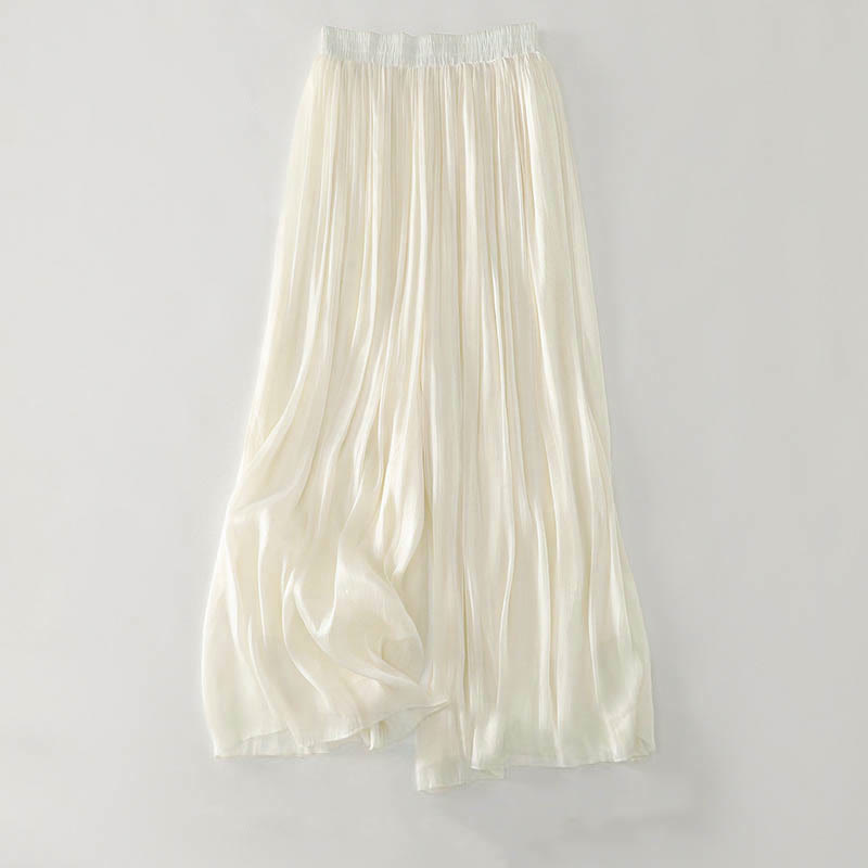 Buddha Stones Summer Plain Women's Polyester Pants  - Beige - US8-10，UK/AU12-14，EU40-42 (2XL) - image 4