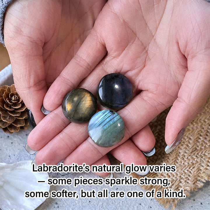 Buddha Stones Natural Round Labradorite Healing Figurine Decoration - image 4