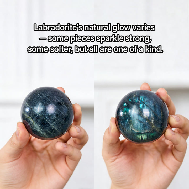 Buddha Stones Round Ball Figurine Natural Labradorite Healing Statue Office Home Decoration - image 4