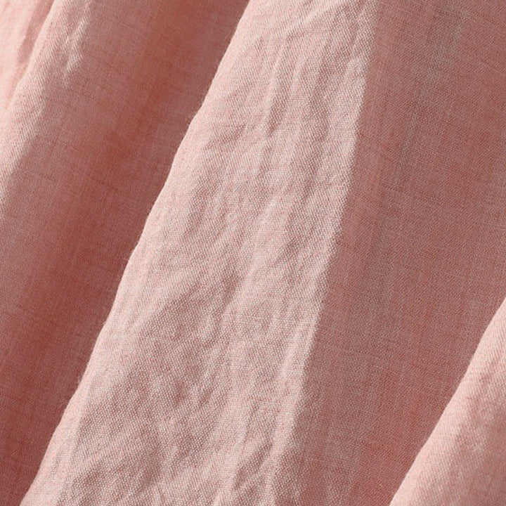 Buddha Stones Spring Solid Color Lace-up Crew Neck Design Three Quarter Sleeve Women's Midi Dress - image 10