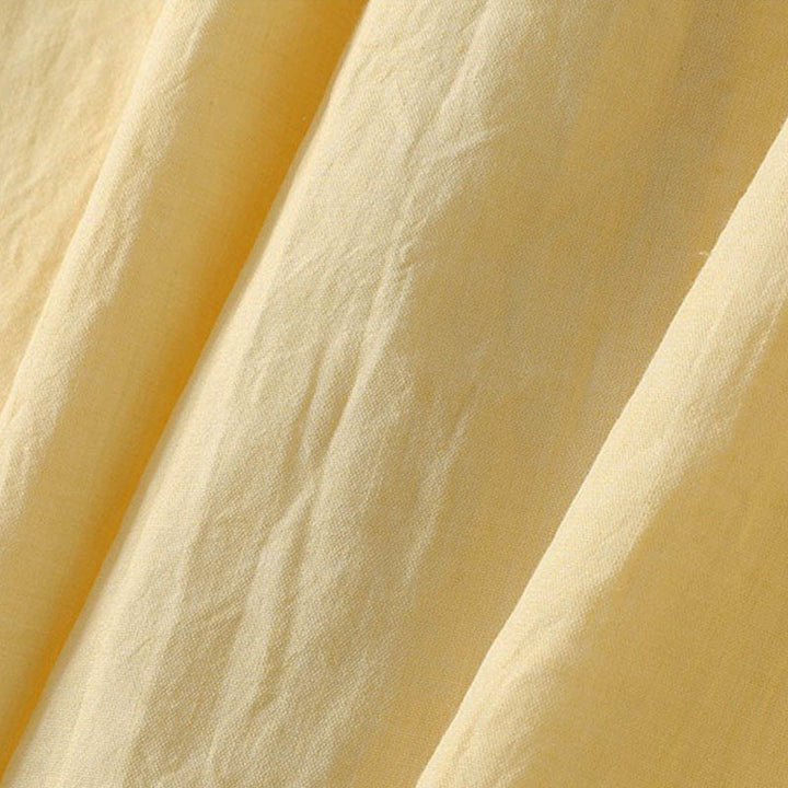 Buddha Stones Spring Solid Color Lace-up Crew Neck Design Three Quarter Sleeve Women's Midi Dress - image 15