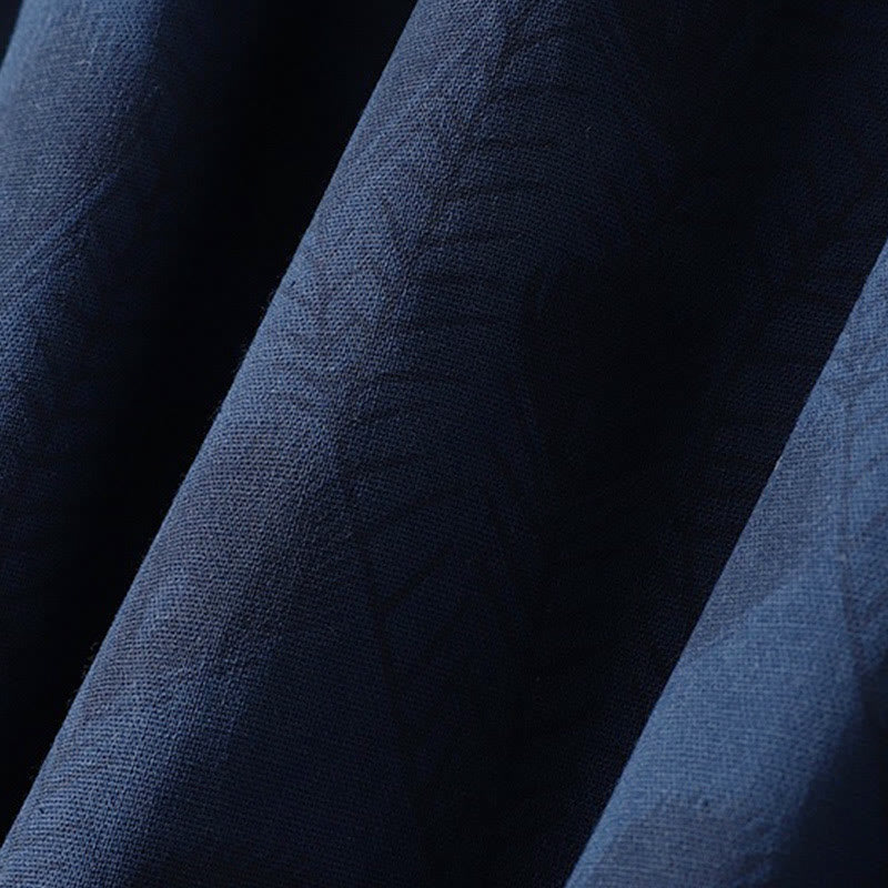 Buddha Stones Spring Grass Vines Print Buttons Design Long Sleeve Midi Dress With Pockets - image 16