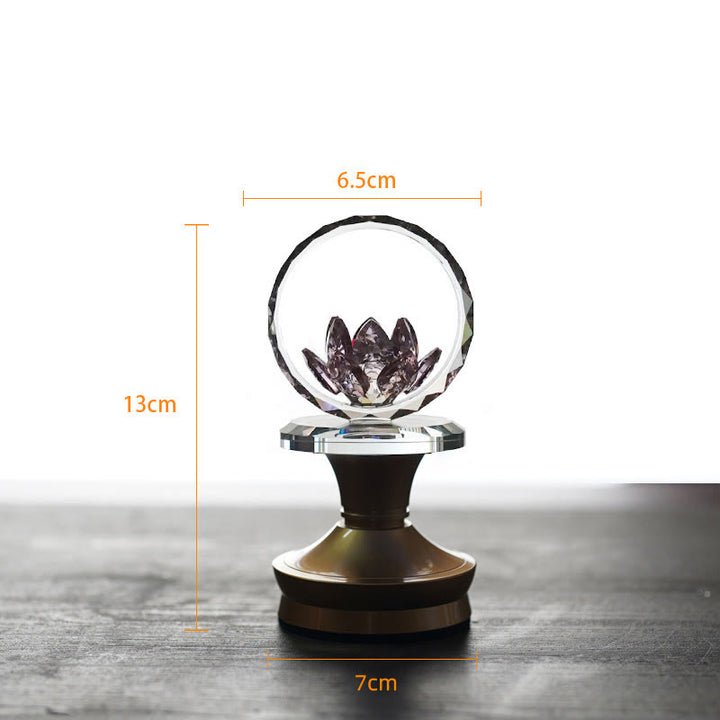 Buddha Stones Lotus Copper Brass New Beginning Home Decoration - Copper Brass Base - 6.5*13*7 cm - Rechargeable - image 22